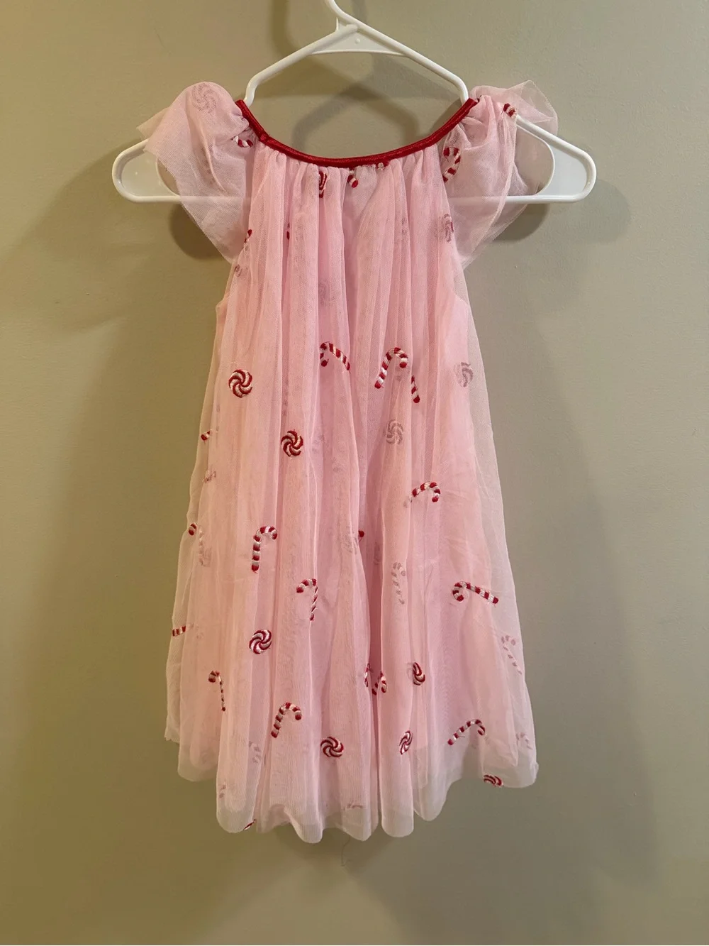Zunie Pink Dress with Red Trim